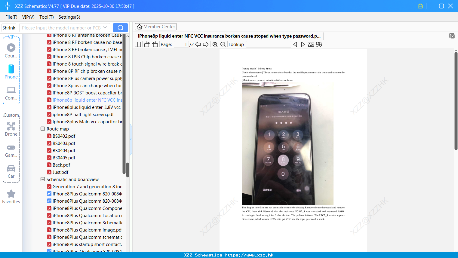 IPhone8p Liquid Enter NFC VCC Insurance Borken Cause Stoped When Type Password